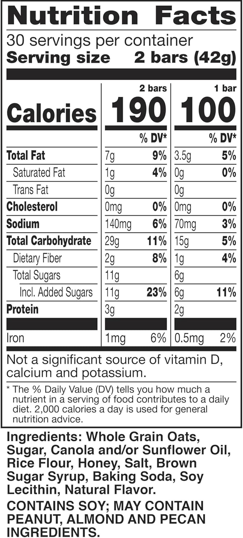 Nature Valley Crunchy Oats 'N Honey Granola Bars, 60 Bars, 44.7 OZ (30 Pouches) image number 4