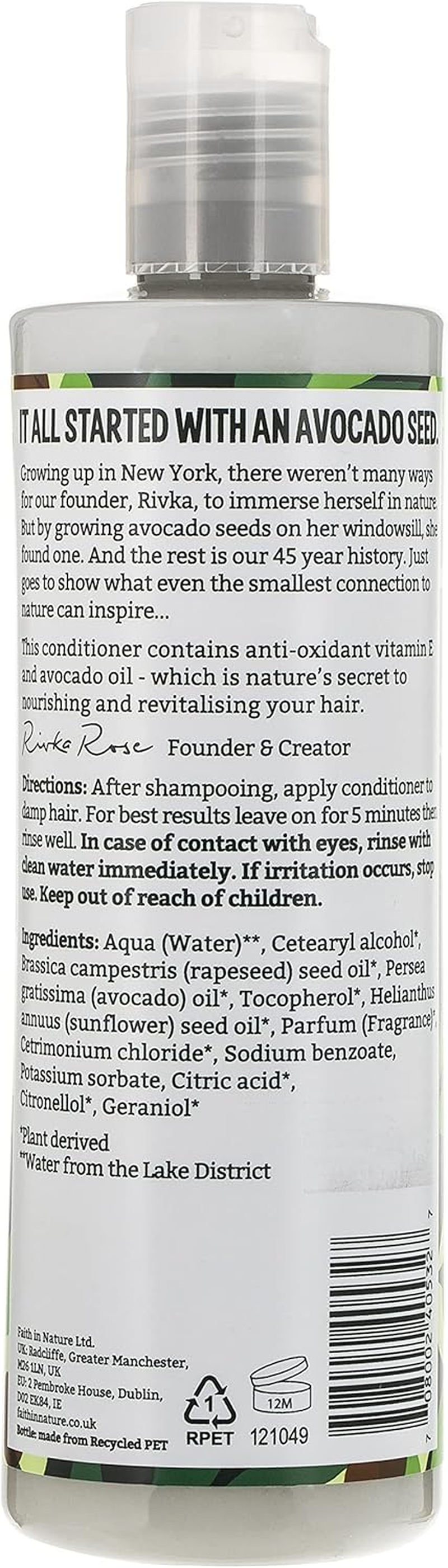 Faith in Nature Natural Avocado Conditioner, Nourishing, Vegan & Cruelty Free, No SLS or Parabens, for All Hair Types, 400Ml image number 5