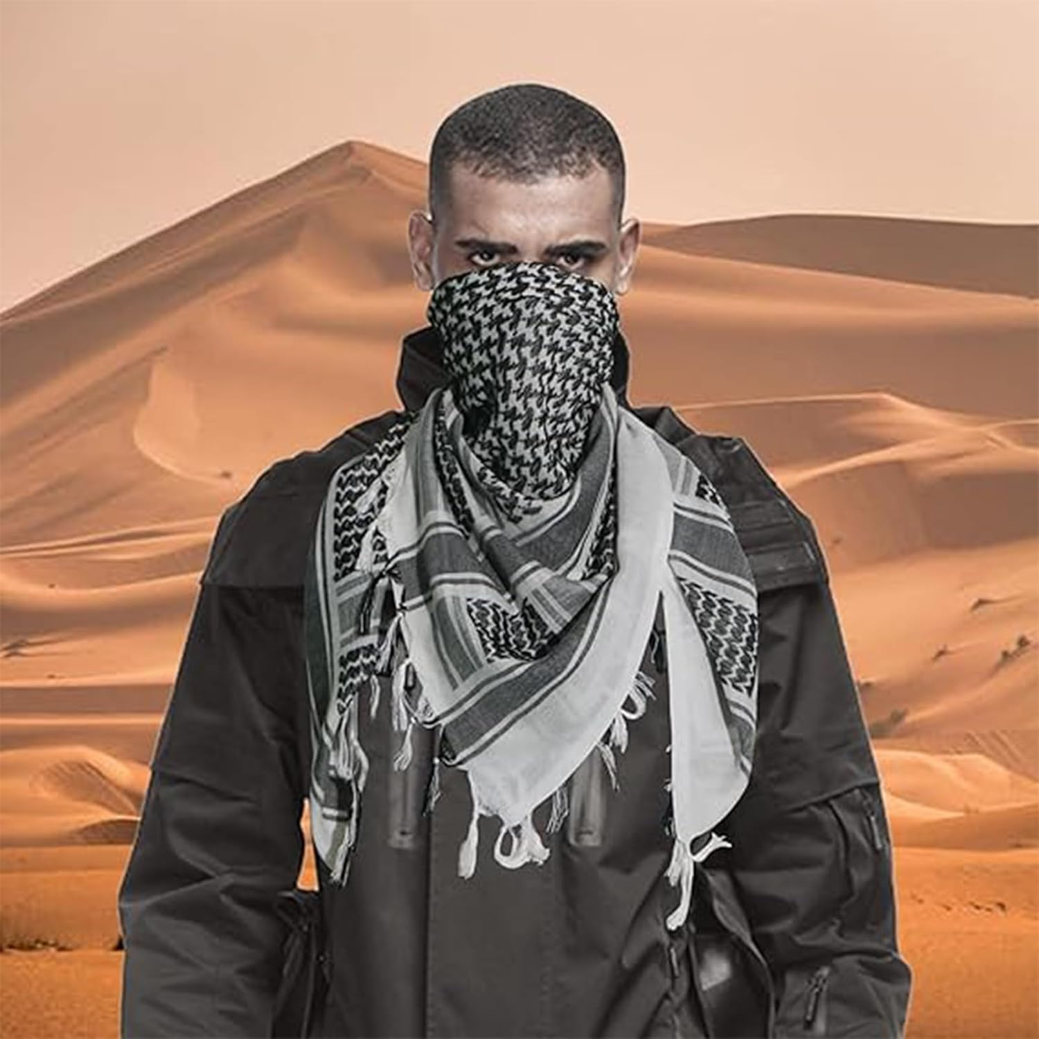Australian Outback Tactical Scarf - Breathable Cotton Shemagh Wrap for Surfers & Hikers | UV Protection Sun Shield for Bushwalking/Beach image number 6