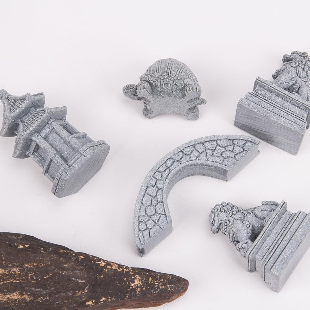 ZORZA 1Set Mini Chinese-Style Sandstone Figurines Enchanting Garden Bridge for Fairy Gardens Mini Zen Garden Decor Miniature Garden Accessories for Bonsai Terrariums Fish Tanks Decorations image number 5