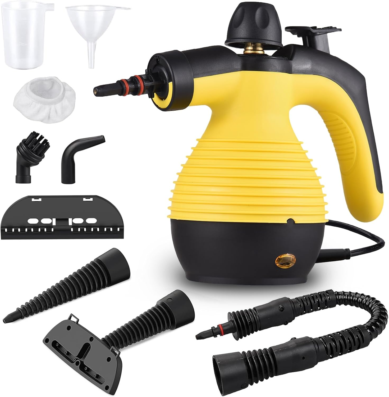 Handheld Steam Cleaner, Steamer for Cleaning, Multipurpose Portable Steam Cleaners for Home Use with Safety Lock and 9 Accessory Kit to Remove Grime, Grease, and More, save Time and Effort (Yellow)