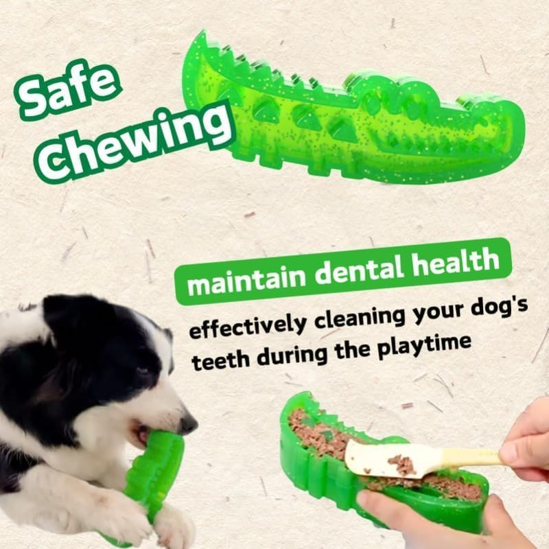 Emesak Slow Feed Chew and Fetch Crocodile, Dog Slow Feeder Puzzle Toy, for Snack Stash & Play, Alligator Dogs Chew Toy for Large, Medium & Small Dogs Teeth Cleaning (Small4.72In) - Large6.3In image number 4
