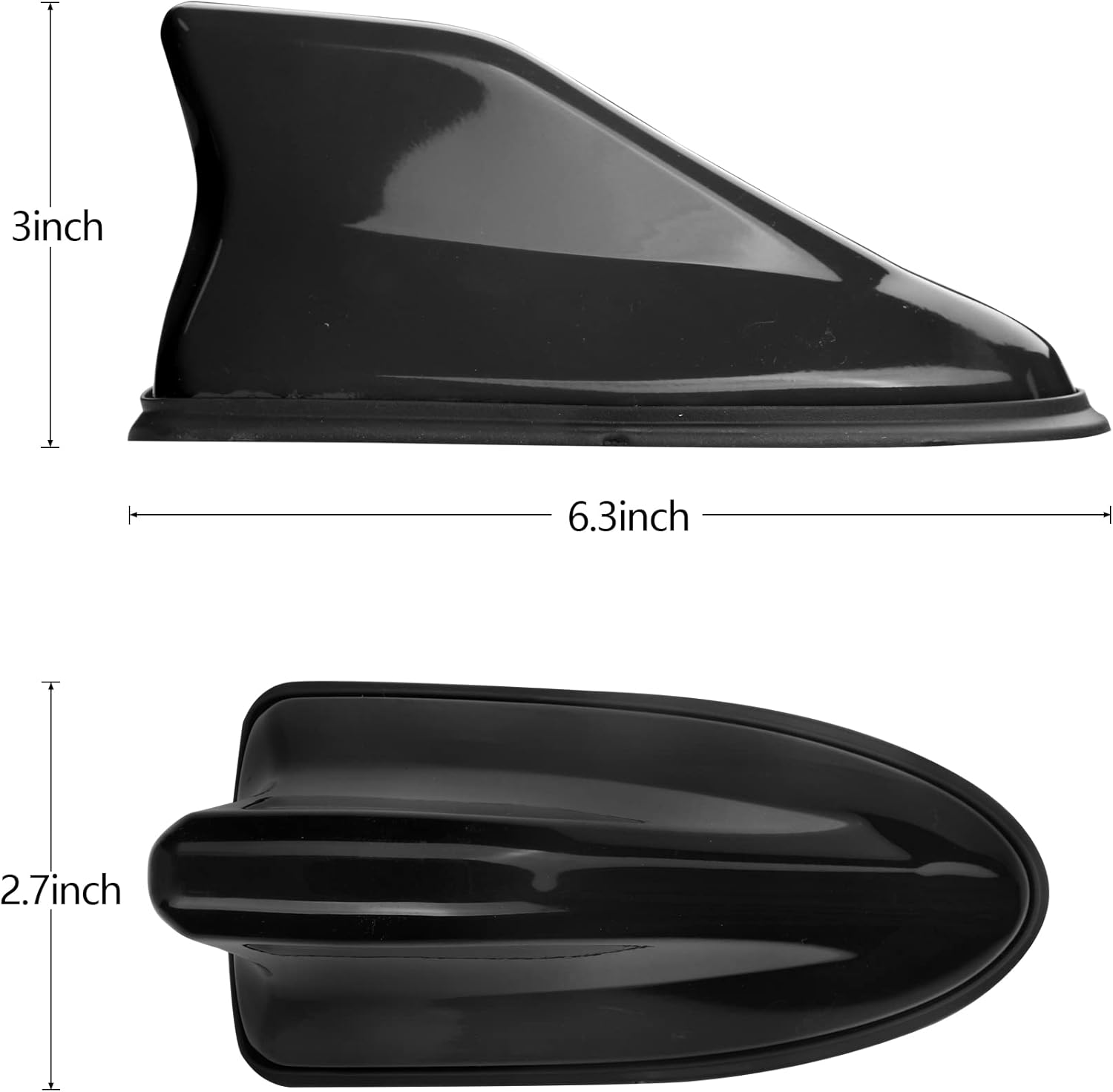 Car Shark Fin Antenna Cover,Roof Aerial Base Antenna Cover Replacement Car Decorations,Stylish Shark Fin Antenna Automotive Exterior Accessories for Most Cars Suvs Trucks (Black) - White image number 6