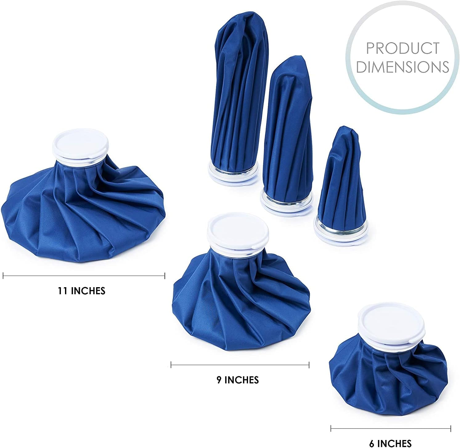 3 Pack Hot & Cold Reusable Ice Bags,First Aid Ice Bag, Soft, Flexible Waterproof Portable Ice Bag for Sports Injuries, Sprains, Strains, Swelling, Headache, Etc. (S+M+L) image number 6