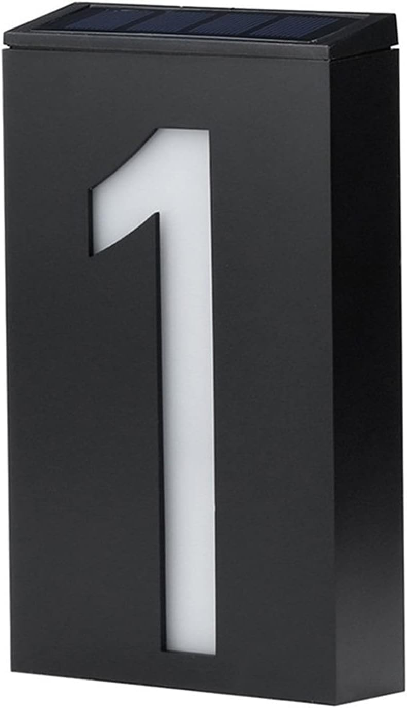 Solar House Number Light LED Illuminated Address Plaque for Houses Address Numbers Solar Powered LED Address Sign for Home Villa Yard Street 1