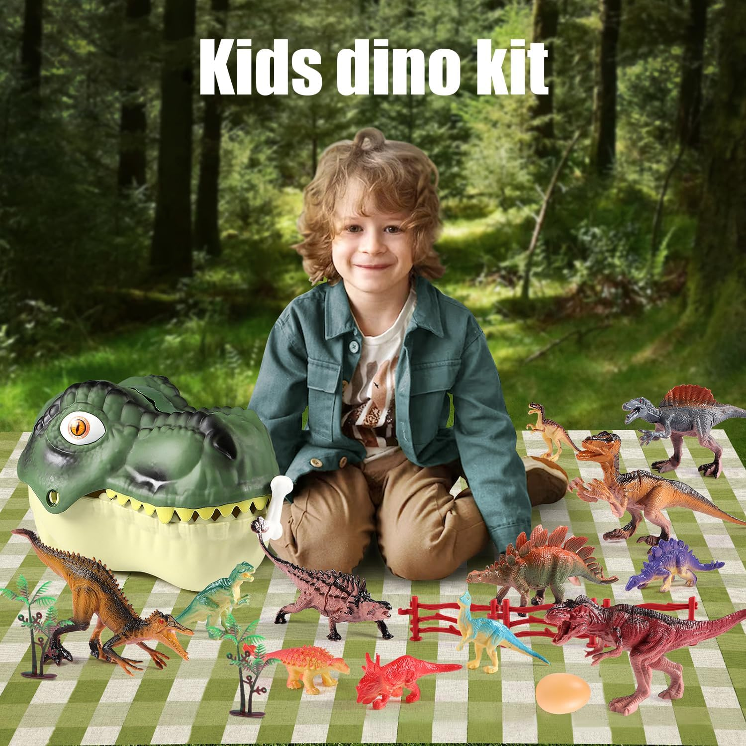 Dinosaur Toys for Kids 3-5 Dinosaur Toys for Kids 5-7 Realistic Small Dinosaur Figures with Storage Box, 5-7 Years Old &ndash; Toddler Boy Dino Toys (46Pcs) image number 1