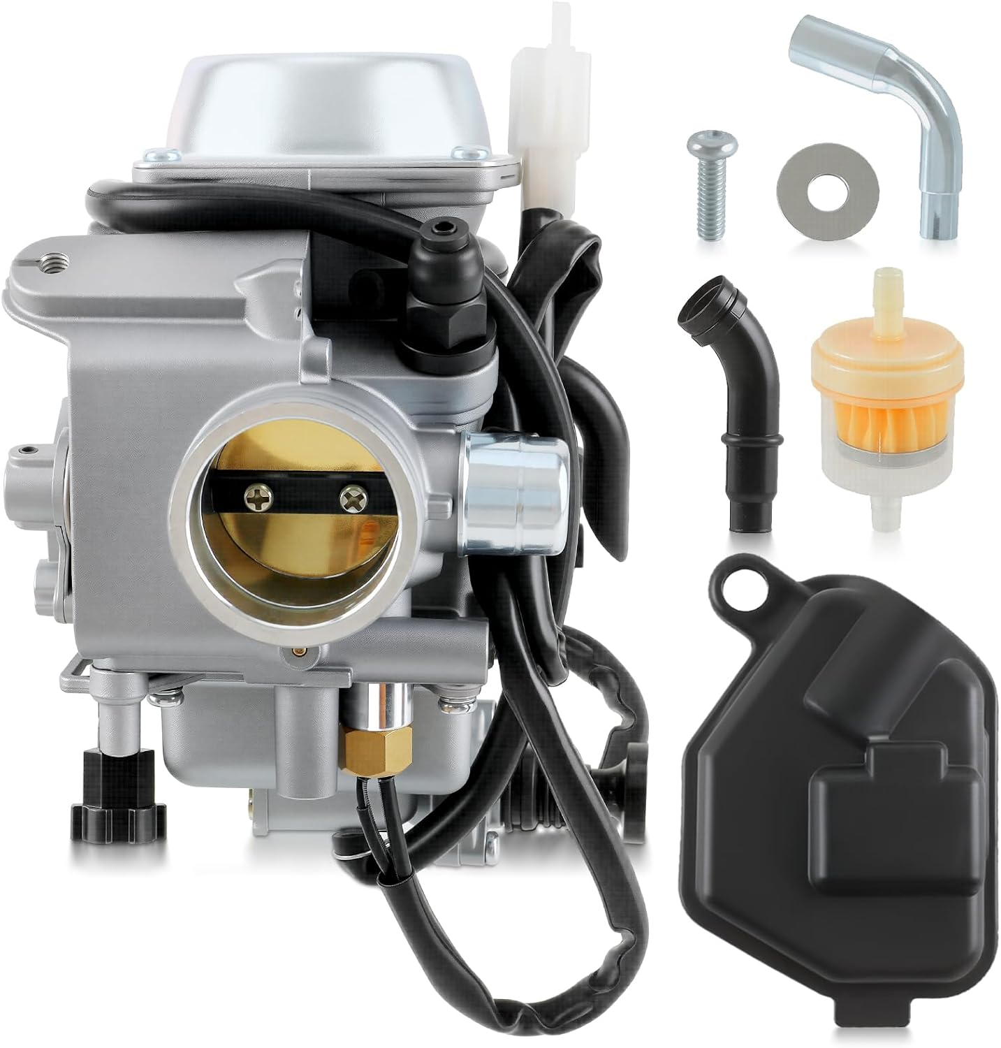 Carbhub Carburetor for Honda Foreman 450 TRX 450 TRX450ES TRX450FE TRX450FM TRX450S 1998-2004 Aftermarket Carb with Throttle Base Cover & Screw image number 2