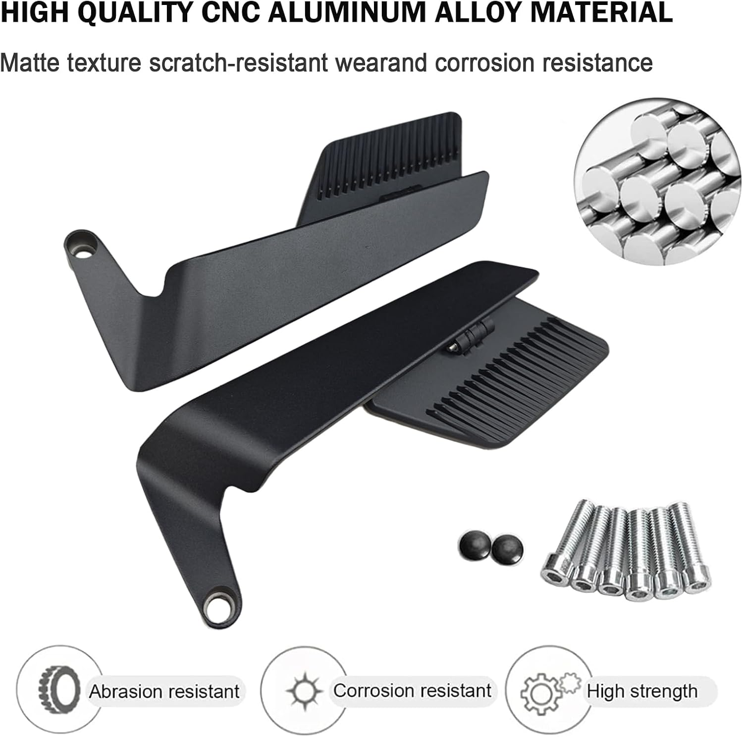 AULESSE Motorcycle Rearview Mirror, a Pair of Universal Motorbike Wing Mirrors with M8 M10 Threaded, Motorcycle Mirrors for Motorcycles Mopeds Scooter Cruiser image number 5