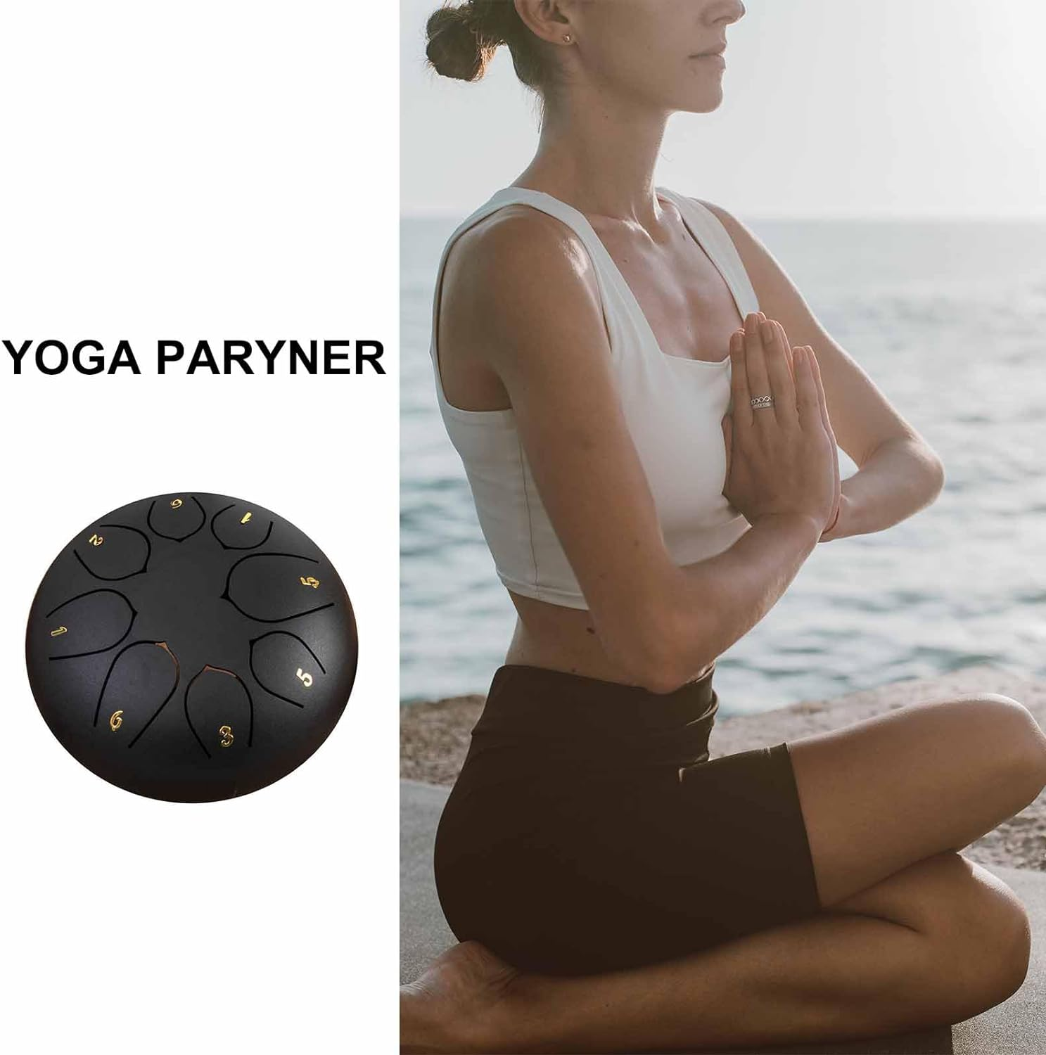 Steel Tongue Drum 6 Inch 8 Notes Hand Drums with Bag Sticks Music Book, Professional Steel C Key,Drum for Beginners Adults and Children(Black) image number 5