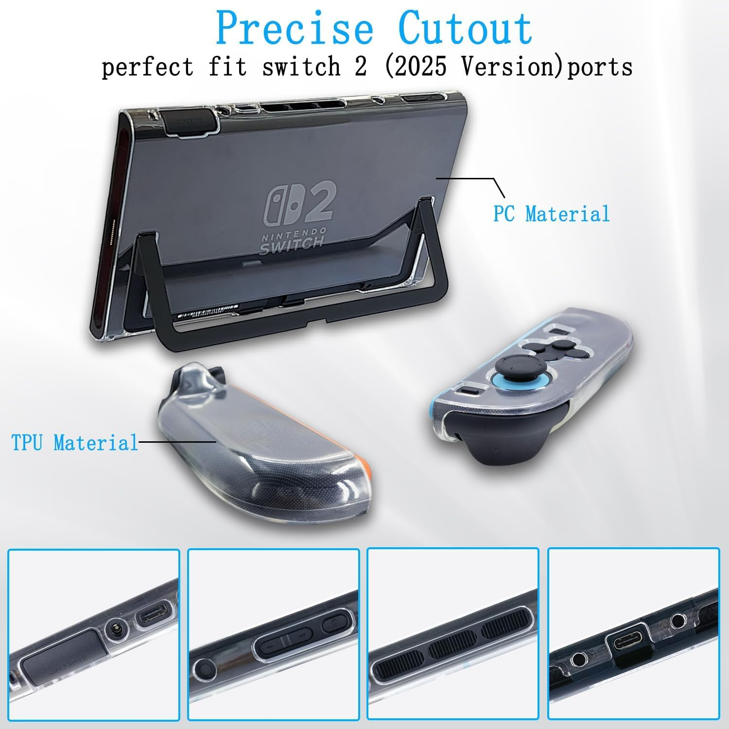 Switch 2 Case with 12 Game Card Slots for Nintendo Switch 2, Protective Carrying Case Set with PC Switch 2 Cover and 4 * TPU Grip Cover for Switch 2 Joycon, 2* Screen Protectors and Wipes, Large Capacity Storage Design for Nintendo Switch 2 Accessories image number 4