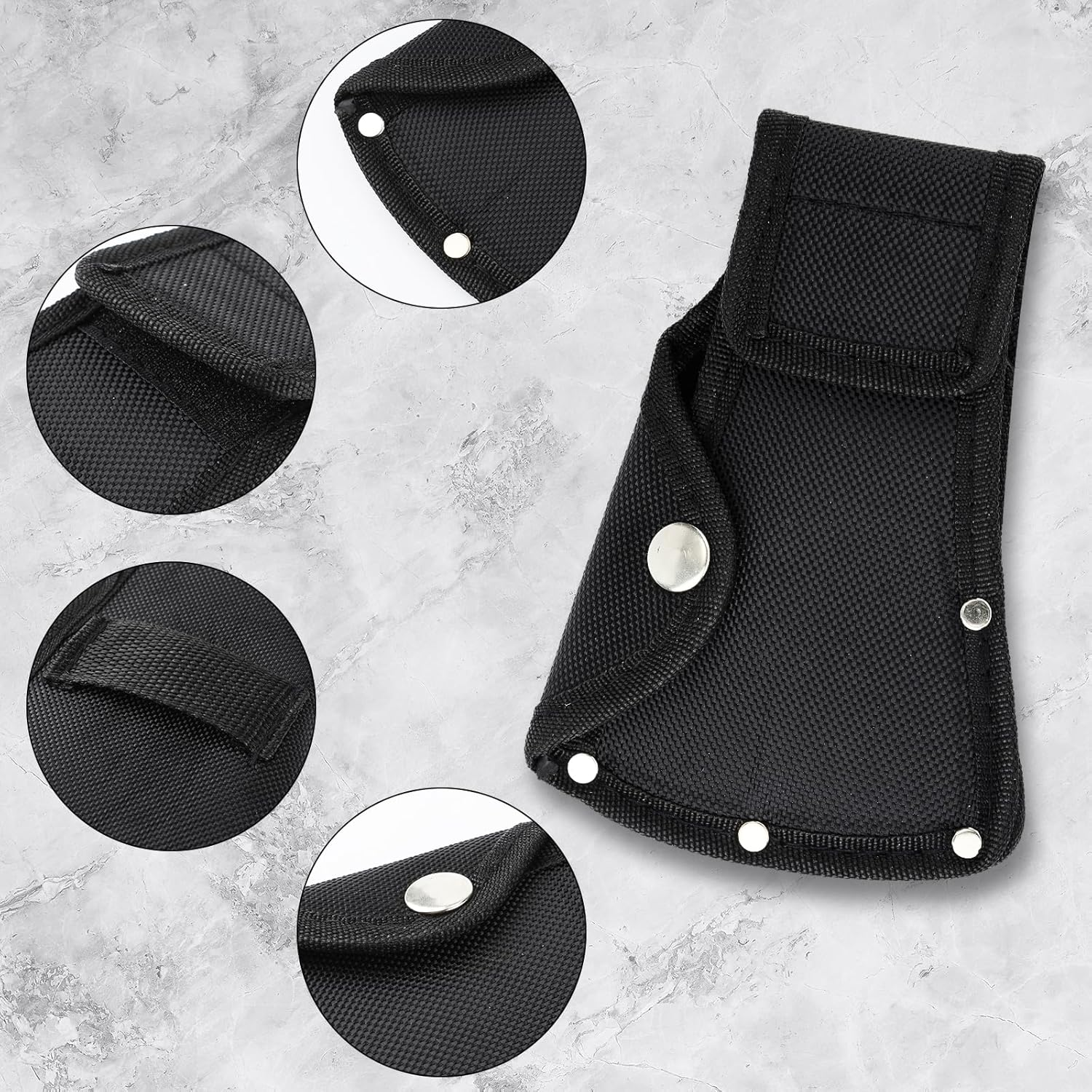 2Pcs Axe Head Cover, Hatchet Sheath Axe Holster Double Snap Ax Protective Cover Camping Axe Blade Cover Camp Axe Sheath Fit for 1.25Lb Axe Hatchet Protector for Outdoor Hiking image number 2