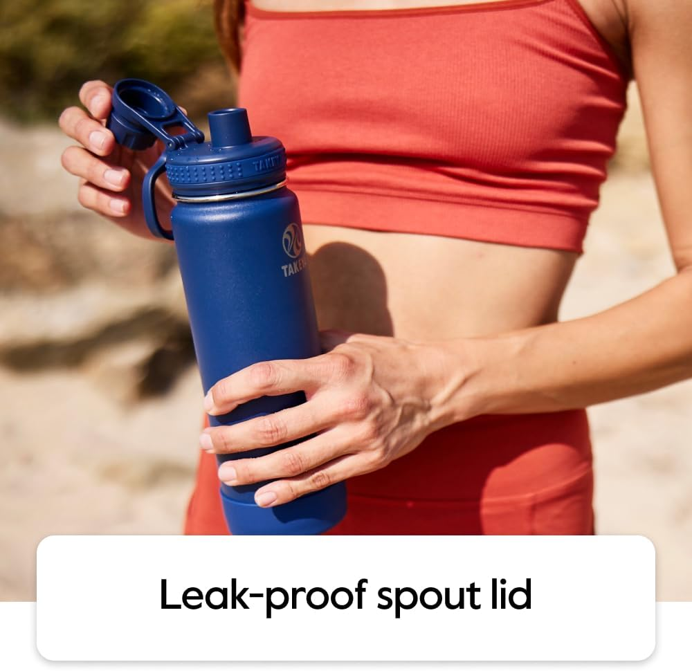 Takeya Actives Insulated Steel Bottle Teal 1200Ml Spout Lid - Onyx image number 2