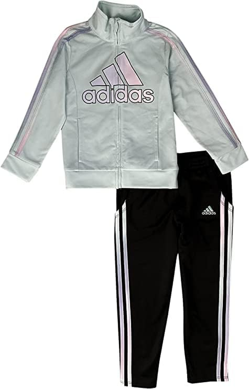 Adidas Girls Zip Front Classic Tricot Jacket and Joggers Set