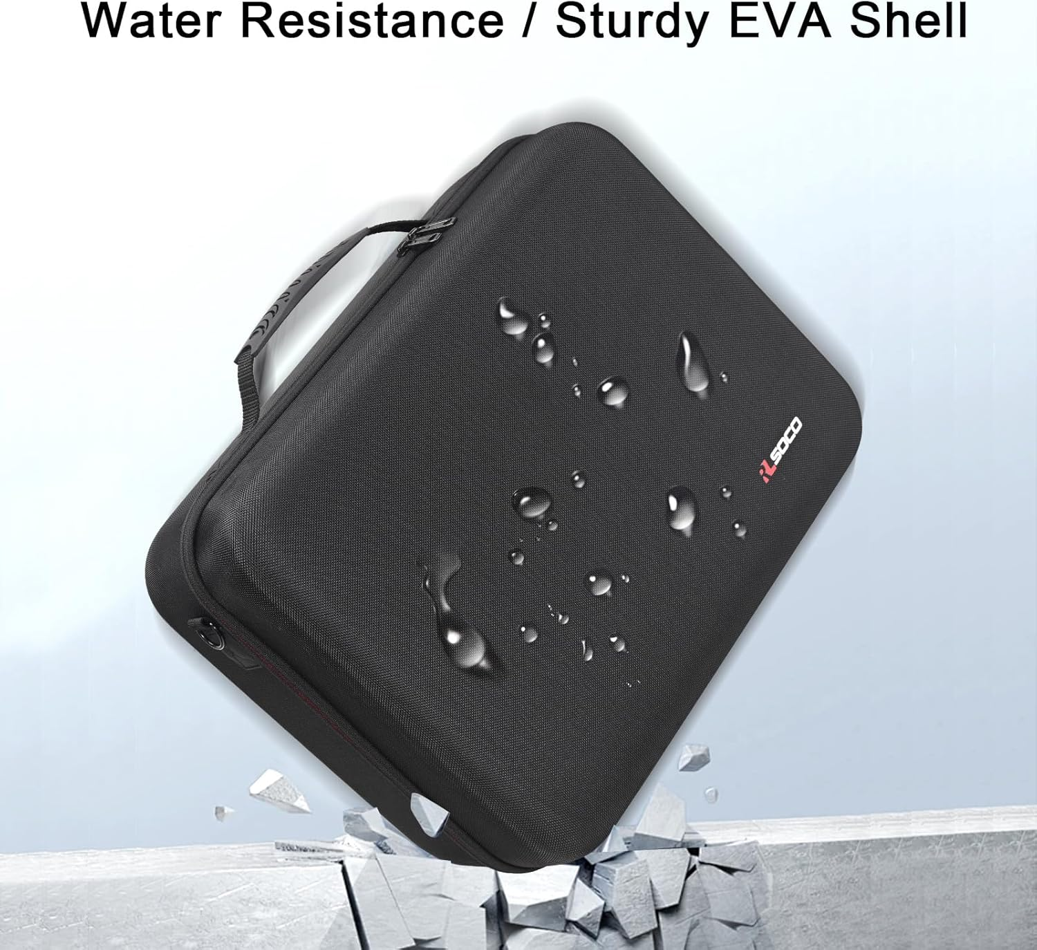 RLSOCO Case for Playstation 5 Pro, Travel Hard Shell Carrying Case, Holds PS5 Pro Console X1, Controller X2, Charger X1, Portable Screen X1, Game Discs and More - with Shoulder Strap (Case Only)