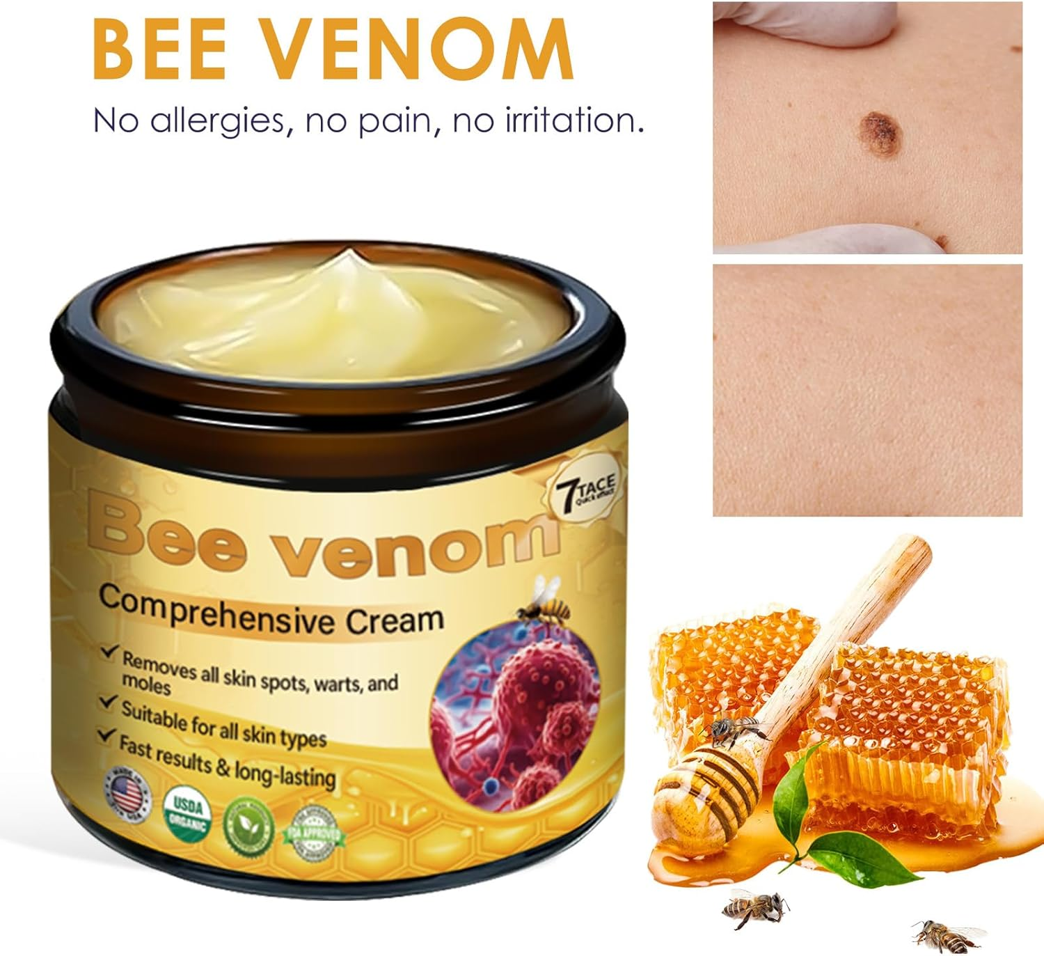 2PC Bee Venom Comprehensive Cream, Deeply Nourishes the Skin Suitable for All Skin Types Bee Venom Cream