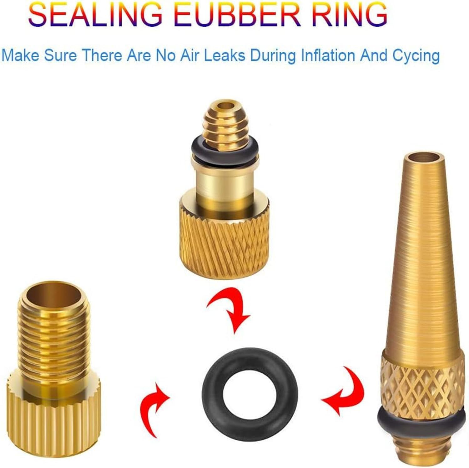 21PCS Brass Presta Schrader Valve Adapter Tools, Ball Pump Needle, Bike Tire Valve Pump Adapters, Pump Tools, Presta Valve Adapter Bike Pump Accessories Fit for Bike Gym Balloon Toy Pump image number 6