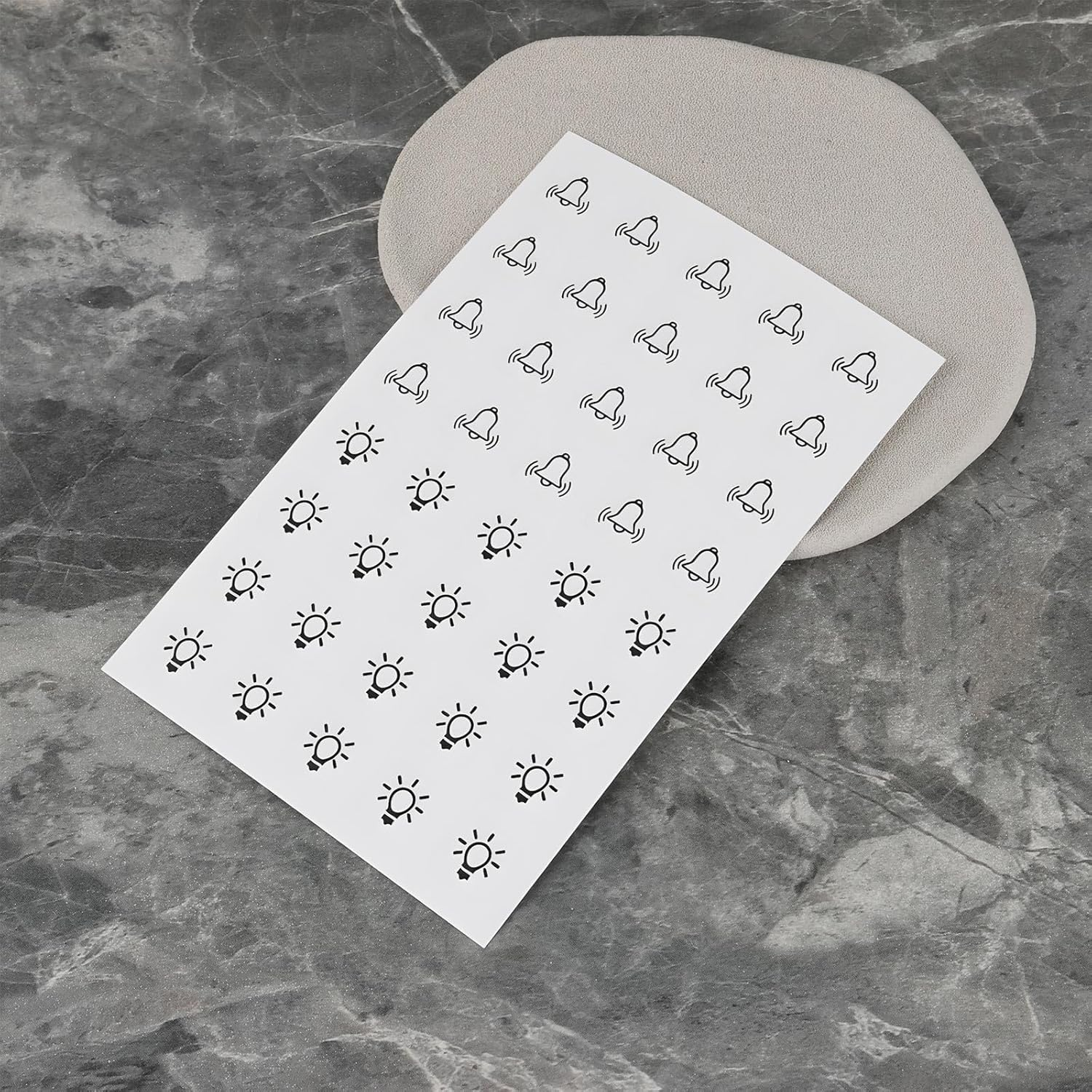 VGOL 40Pcs Transparent Switch Sticker Set Bells Stickers Light Symbol Stickers 14X14Mm for Outdoor Indoor Switch image number 3