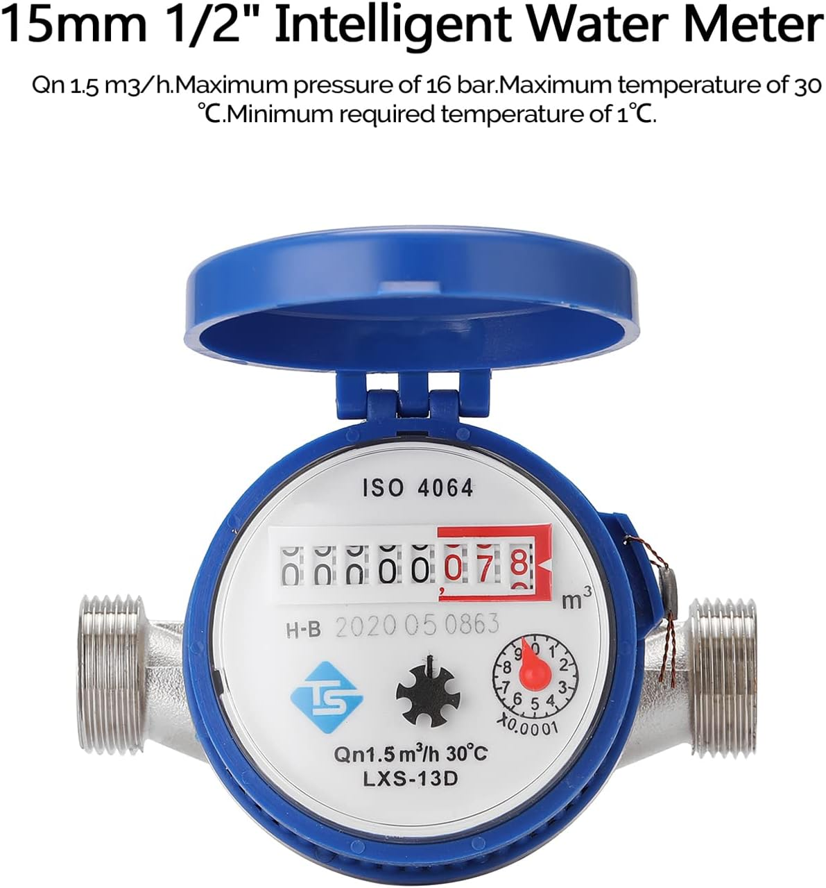 Mingzhe 15Mm 1/2 Inch Intelligent Water Meter Household Mechanical Rotor Type Cold Water Meter Pointer Digital Display Combination Water Meters image number 2