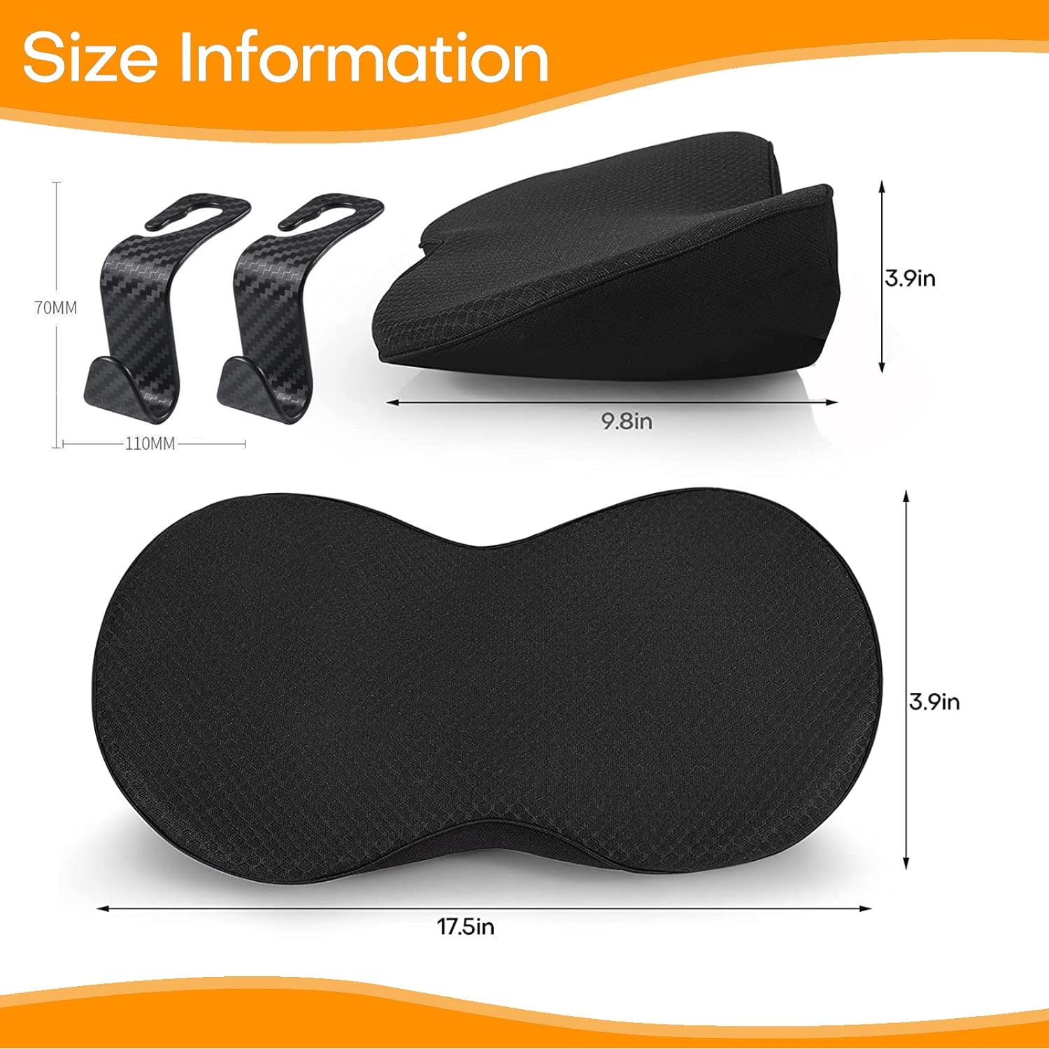 Car Seat Cushion, Memory Foam Auto Wedge Seat Pad, Comfort Low Back and Tailbone Sciatica Pain Relief Driving Pillow, Breathable Non Slip Orthopedic Support Pad, Road Trip Essential image number 2