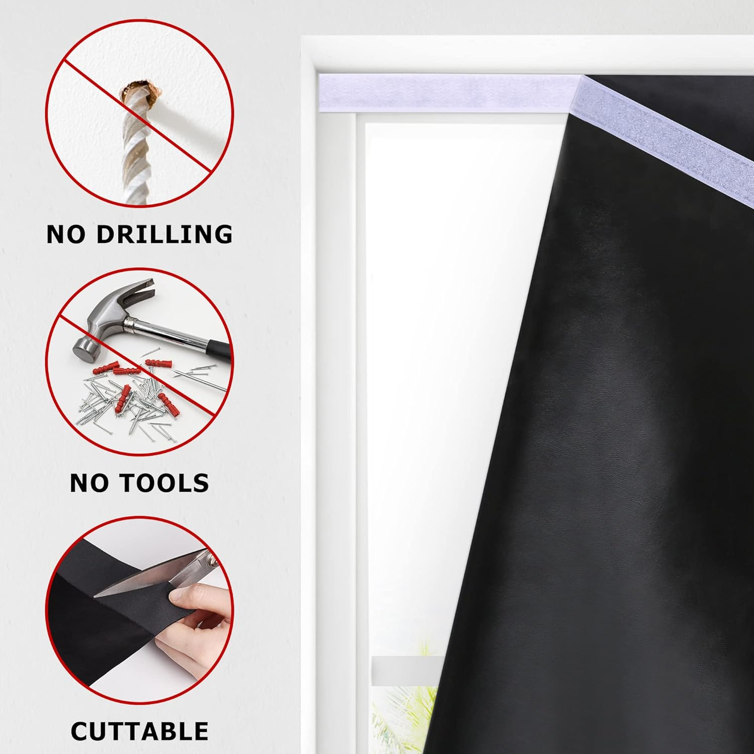 Lazblinds 100% Blackout Roller Shades, No Tools No Drill Cordless Blinds for Windows, Thermal Insulated UV Protection Privacy Window Shades for Bedroom (36''W X 72''H, Grey) image number 3