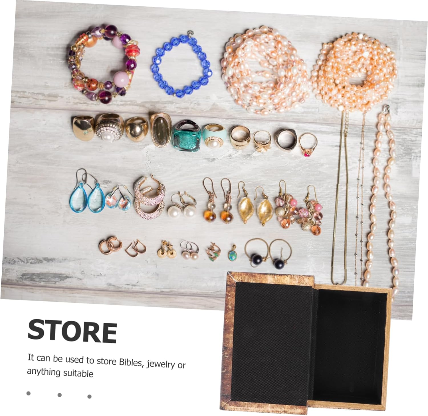 Iplusmile Vintage Book Shaped Storage Box Small Size Simulation Book Box Decorative Keepsake Organizer Home Ornament Bookshelf Prop image number 1