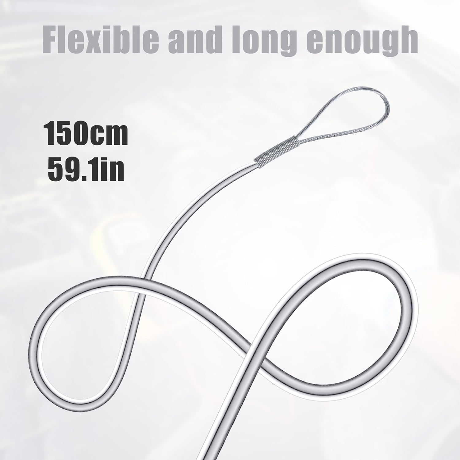 BOXOB Auto Sunroof Drain Cleaning Tool Kit, 59.1In Long Pipe Cleaners with Tube Cleaning Brush Syringe Hose Syringe Flexible Soft Drain Brush for Car Sunroof Trunk Wiper Hole (Steel Wire) image number 1