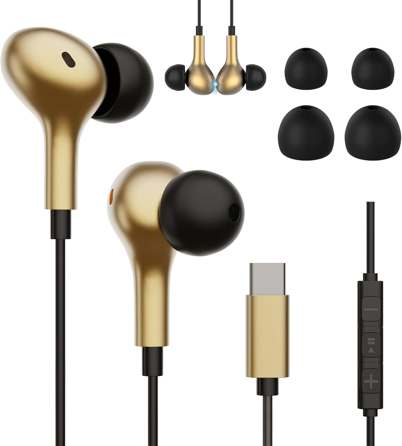 USB C Wired Headphones for Samsung Galaxy S25 S24 S23 S22 S21 Ultra A56 A36 A26 A16 A06 A55 A54 A53 A35 A34 5G In-Ear Headset with Microphone for Iphone 16 15 Ipad Pro Air 5 6 7 Pixel 7 8 9 910 image number 4