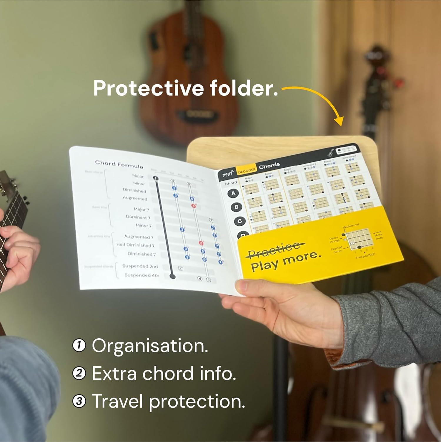 Ukulele Chord Chart Cheat Sheets - Scales - Chords - Key. Decoder : MUSIC THEORY MADE EASY! Expand Uke Playing Quickly, for Begginers and Intermediate Players&hellip; image number 2