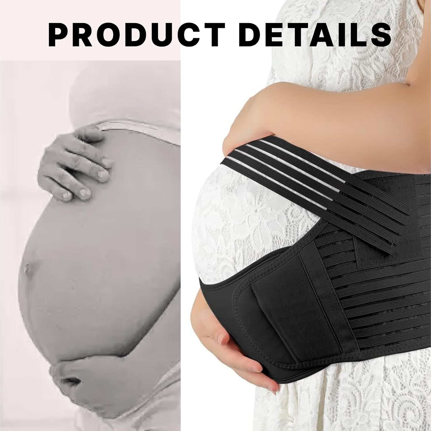 3-In-1 Belly Band Pregnancy, Adjustable Pregnancy Belly Support Band for Pain Relief, Breathable Mesh Design for Expecting Mothers, Comfortable Maternity Belly Bands & Supports, Size XL image number 2