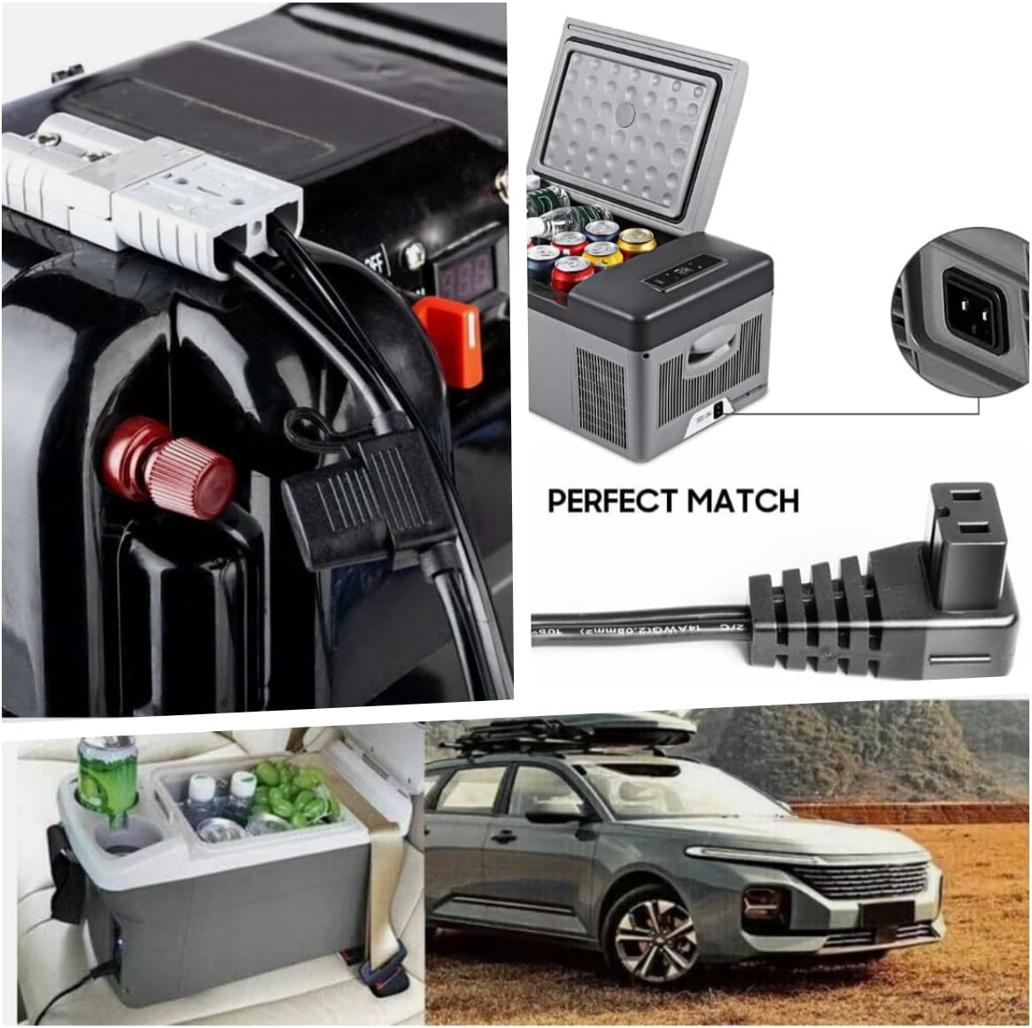 KUGONTC 16AGW 3M Power Cable Cord Lead with 50A Anderson-Plug Compatible with Waeco & Kings Fridge Refrigerator 12V Fridge Freezers RV Refrigerator Portable Refrigerator/Freezer Compressor image number 3