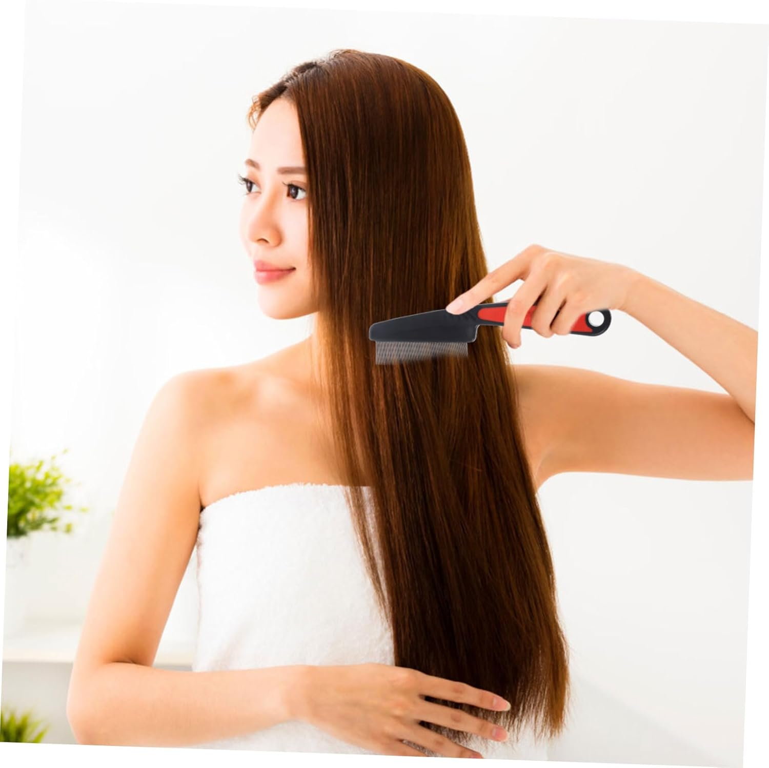 CANIGHT Professional Fine Tooth Comb for Dandruff Scalp Brush Metal Hair Pick for Women Men Kids image number 5