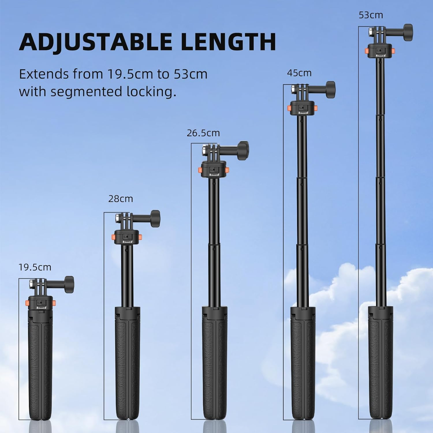 Osmo Pocket 3 Tripod for Go Pro Action Camera, Mini Table Desk Extendable Tripod Stand Small Handheld Selfie Stick with Quick Release 1/4'' Screw Vlog for DJI Action 5 Pro for Insta360 X4 Accessories