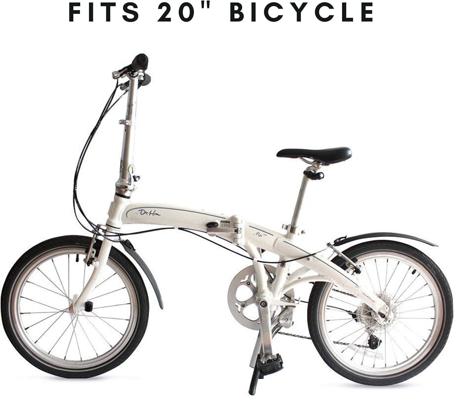 Vincita Folding Bike Mudguard Fender Set Include Front and Rear for Small Wheel, BMX, 20" Bicycles - Black Color, Quick Release, Easy to Install - Clip on Bike Fenders - Bicycle Accessories image number 6