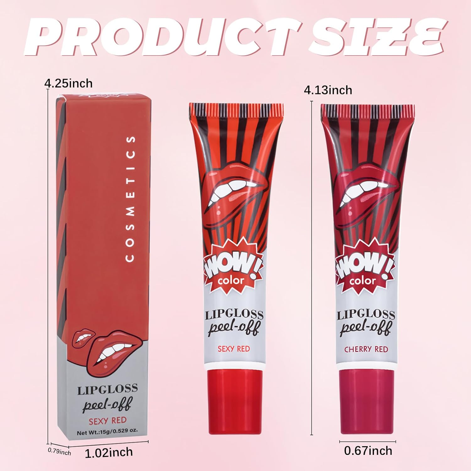 DAGEDA 2 Colors Peel off Lip Stain, Matte Finish Tattoo Lip Gloss, Lip Stain Peel Off, Lip Tint Transfer Proof and Waterproof Tattoo Magic Color Lip Liner, Non Stick Color Peel off Lip Mask(02+03) image number 1
