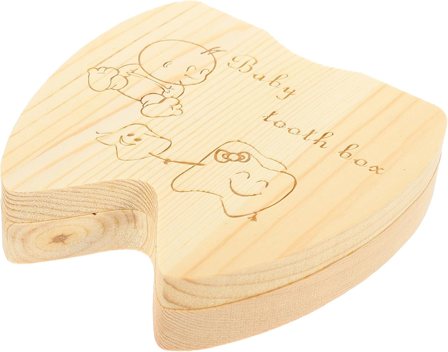 Deciduous Tooth Storage Box Wooden Tooth Holder for Christmas Birthday Collecting Boys and Girls image number 1