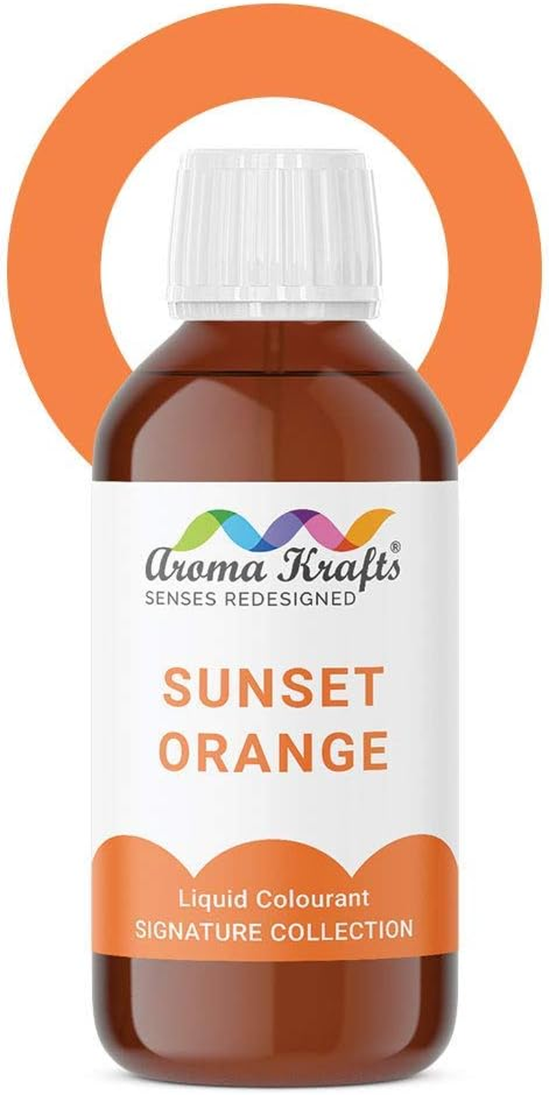Aromakrafts&reg; Liquid Colour for Melt & Pour Soap & Bath Bomb Making - SUNSET ORANGE (30 Ml)