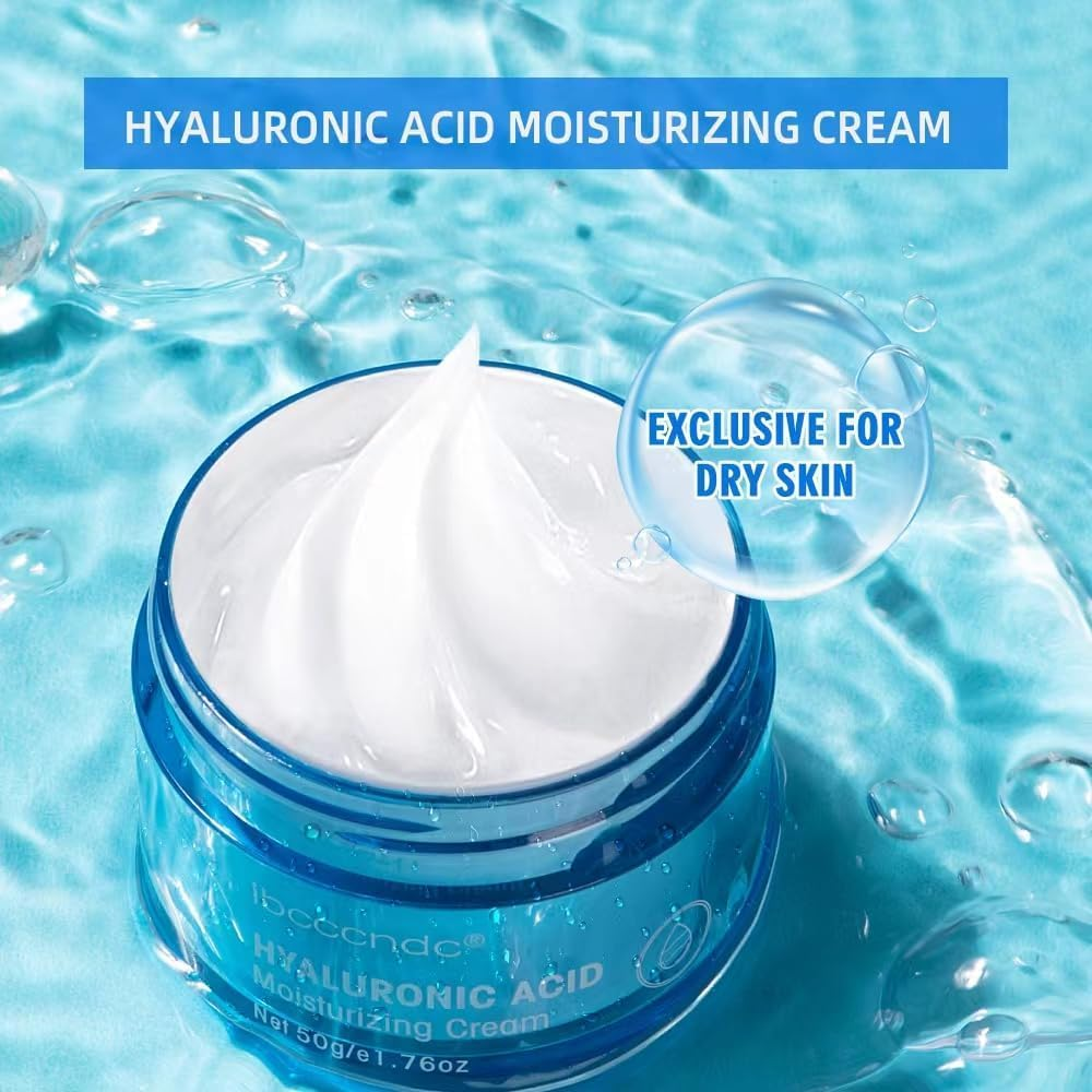 Hyaluronic Acid Face Moisturizer, Oil-Free, Long-Lasting Hydration Cream for Dry Skin, Long Lasting Hydro Boost Moisturizer-1.76 Fl. Oz (Cream) (White, 1.76 OZ) - White image number 6