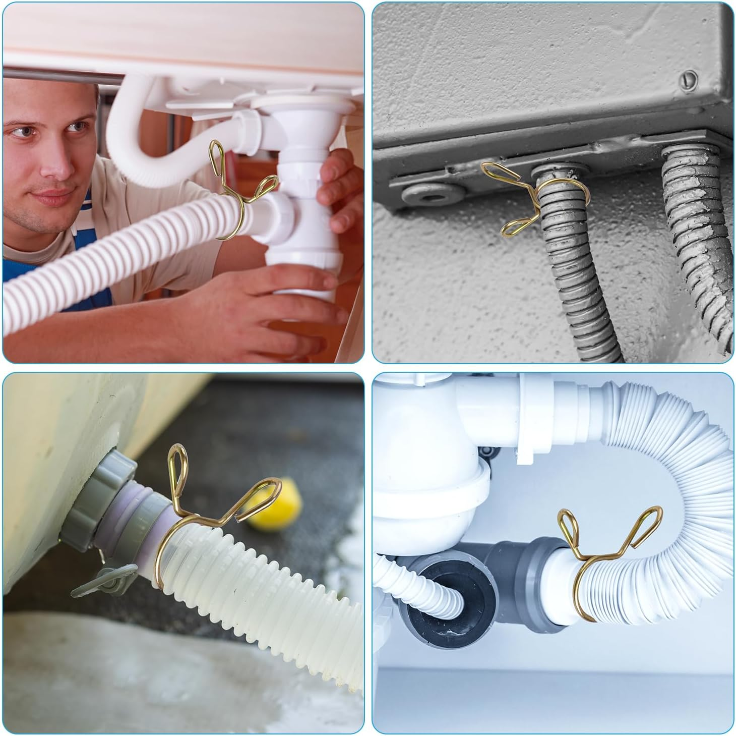 330Pcs Spring Hose Clamps, 5-13Mm Elastic Hose Clamp Small Hose Clamps Water Pipe Spring Clips Air Tubing Spring Clamps Fuel Line Hose Clamp for Moto Scooter ATV image number 3