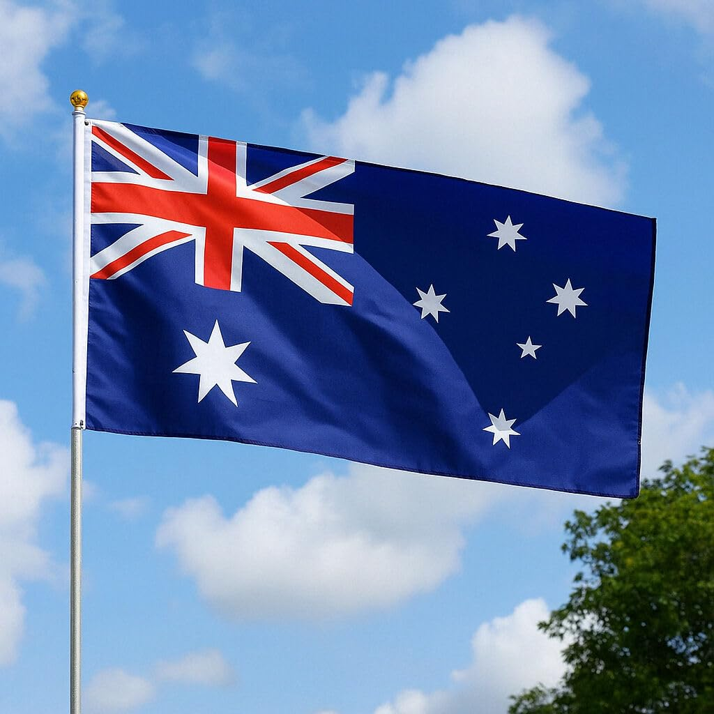 180X90Cm Australian Flag &ndash; Premium Outdoor Aussie Flag for National Pride & Sports, Heavy-Duty, Fade-Resistant, with Eyelets, Perfect for Australia Day Celebrations (1)