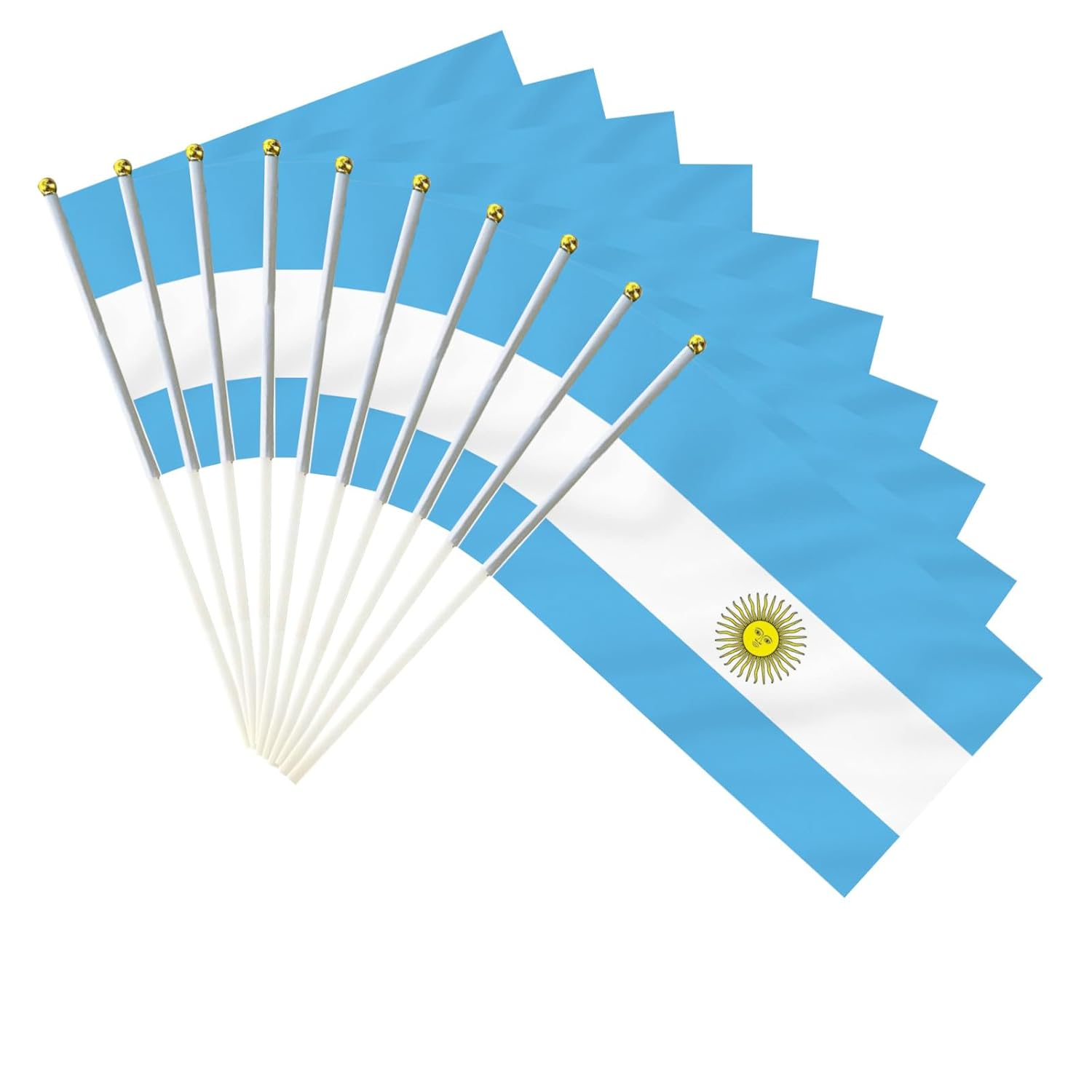10 PCS Handheld Argentina Flag,8.5&times;5.5 Inch Hand Held Mini Argentine Flags Banner for Indoor Outdoor Parade Waving the Tlag and Shouting image number 4