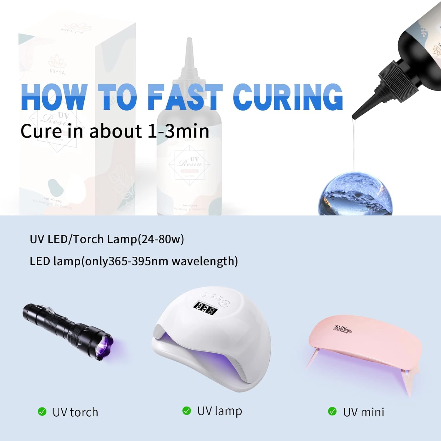 UV Resin 200G Clear Hard Type One Minute Fast Transparent Ultraviolet Curing UV Resin for Craft Decoration DIY Earring Pendant Seal Jewelry Making image number 4