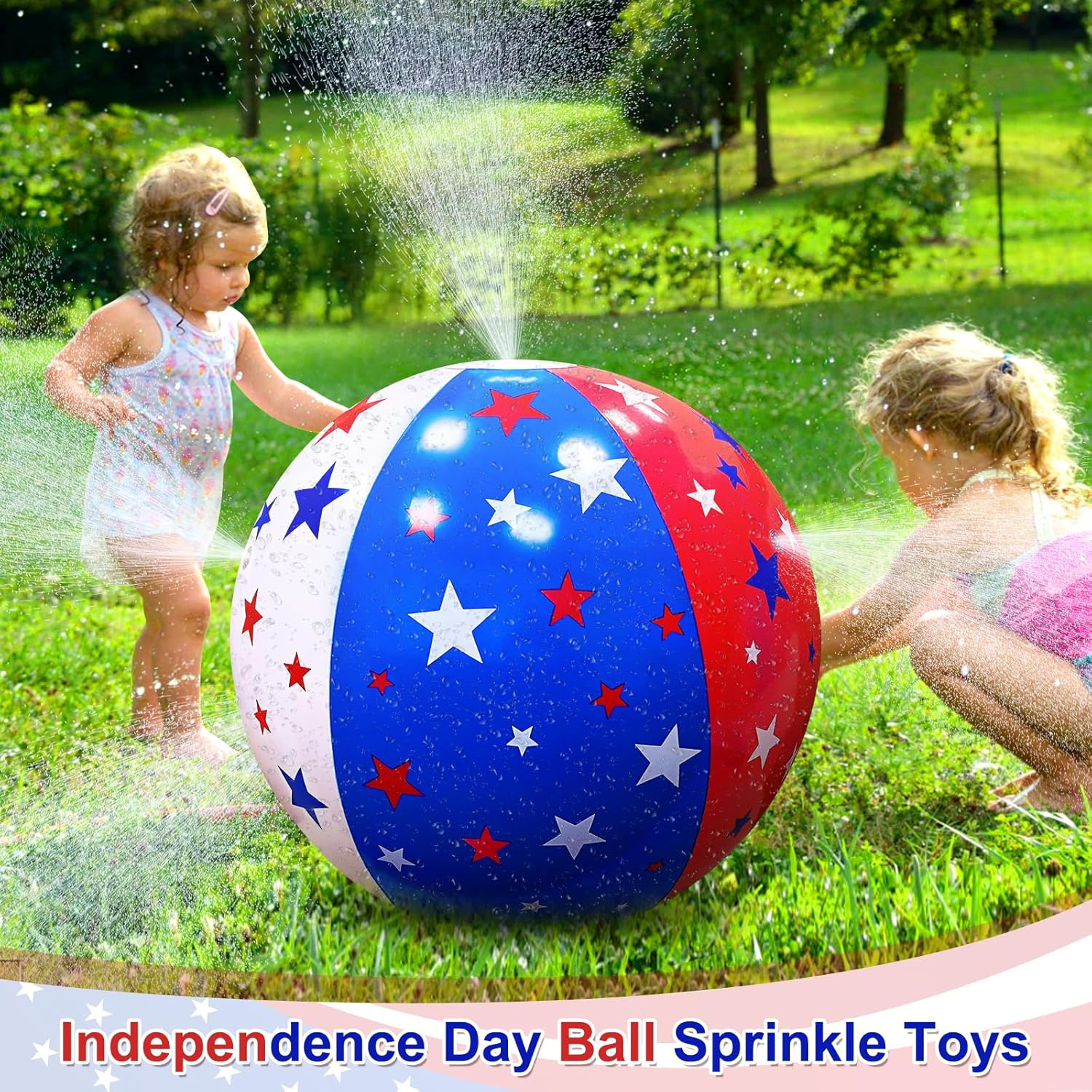 Igeekid 4Th of July Decorations American Flag Star Water Spray Ball image number 1