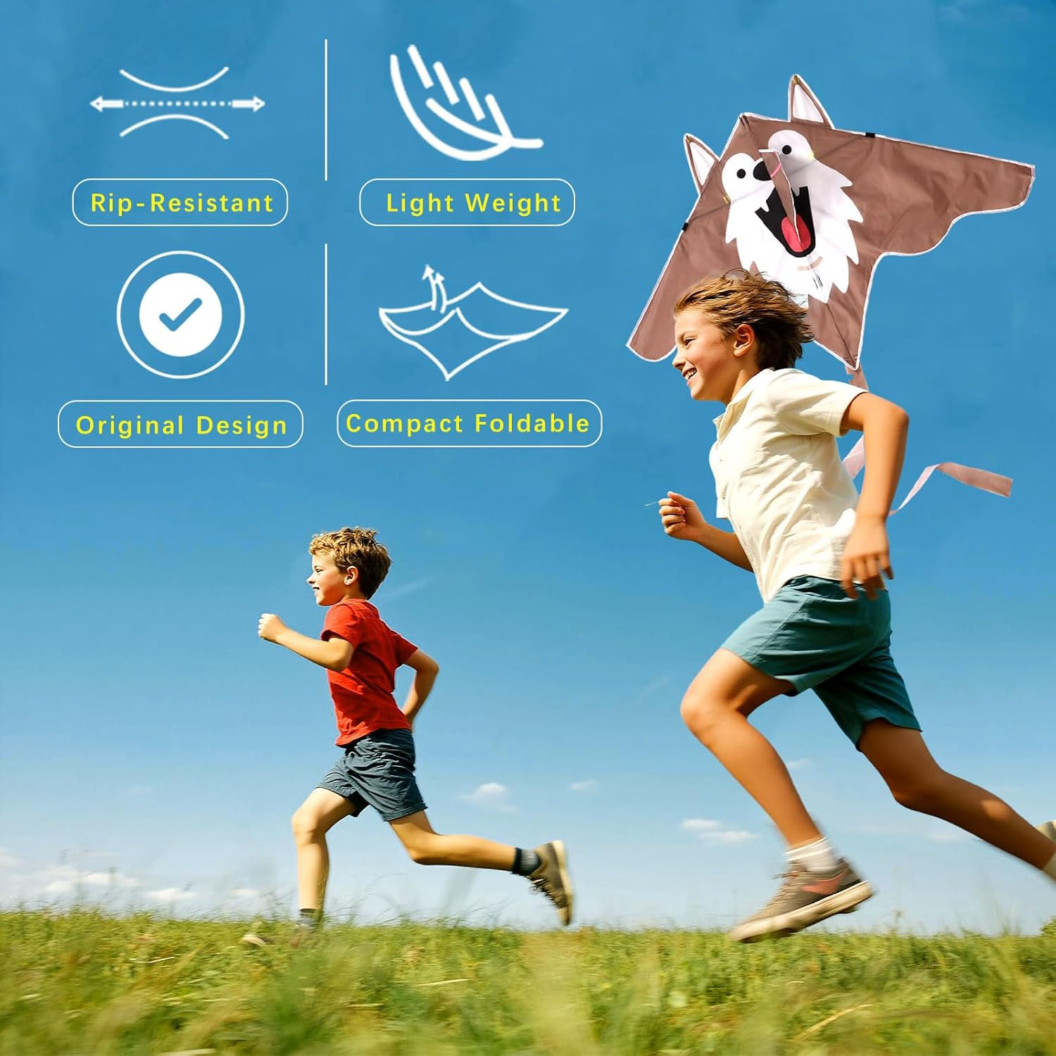 Colourful Kite for Kids & Adults, Easy to Fly Kids Kite for Beach Trip Park Outdoor Family Games and Activities image number 3