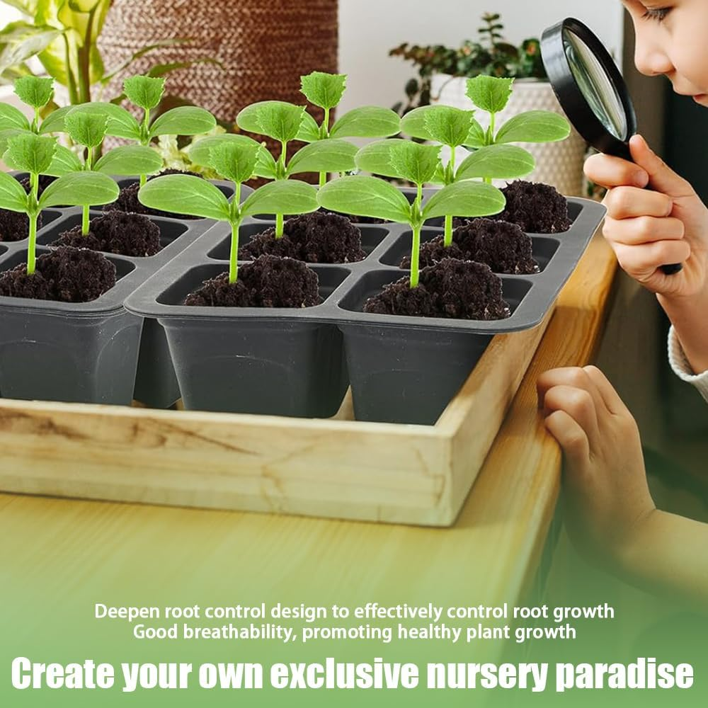 12 Pack Plant Germination Trays,Reusable Seed Starter Tray,Seedling Hole Plate,Silicone Seedling Pot,For Vegetable,Flower,Herb (Total 6 Cells) image number 4