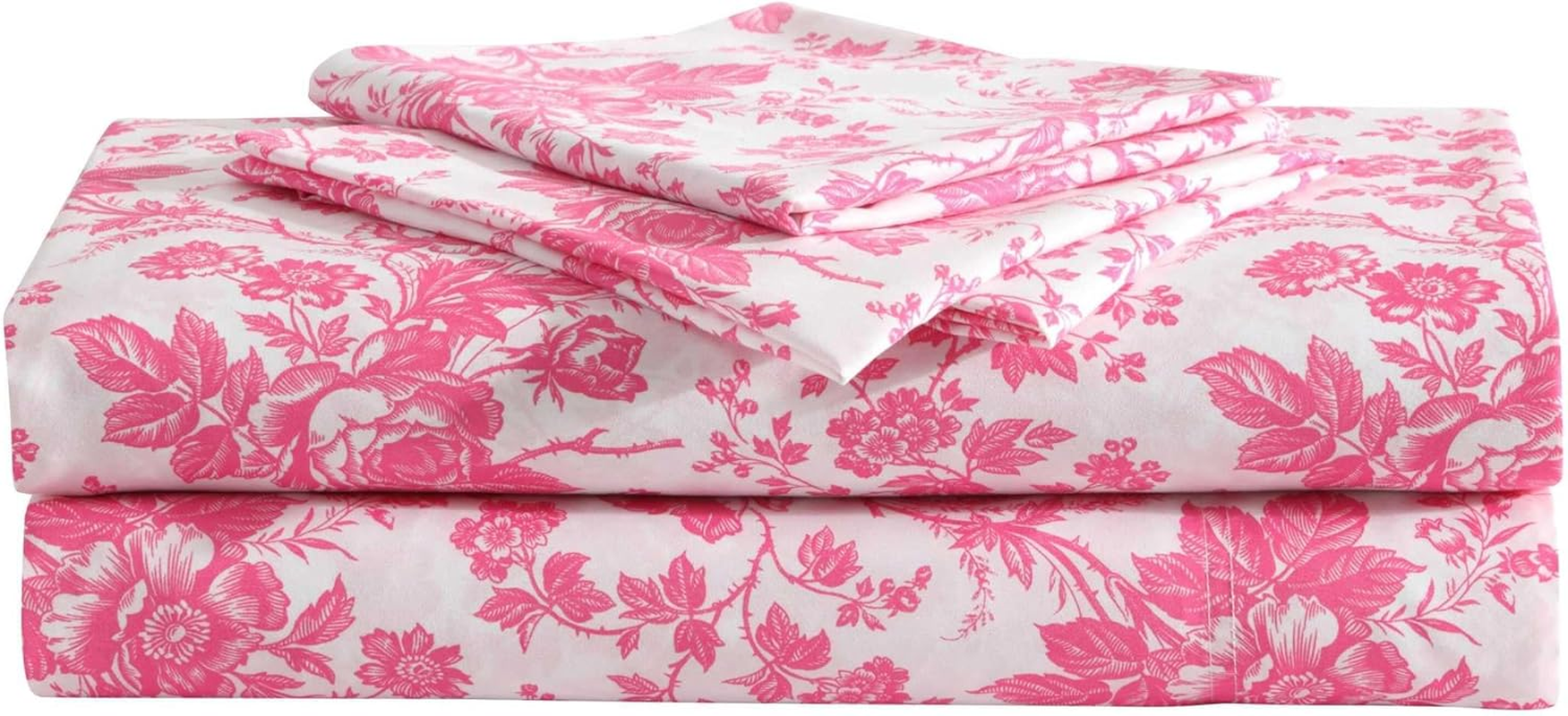 Betsey Johnson - Twin Sheets, Soft & Lightweight Bedding, Fade & Wrinkle Resistant (Wonderland Stripe Pink, Twin)