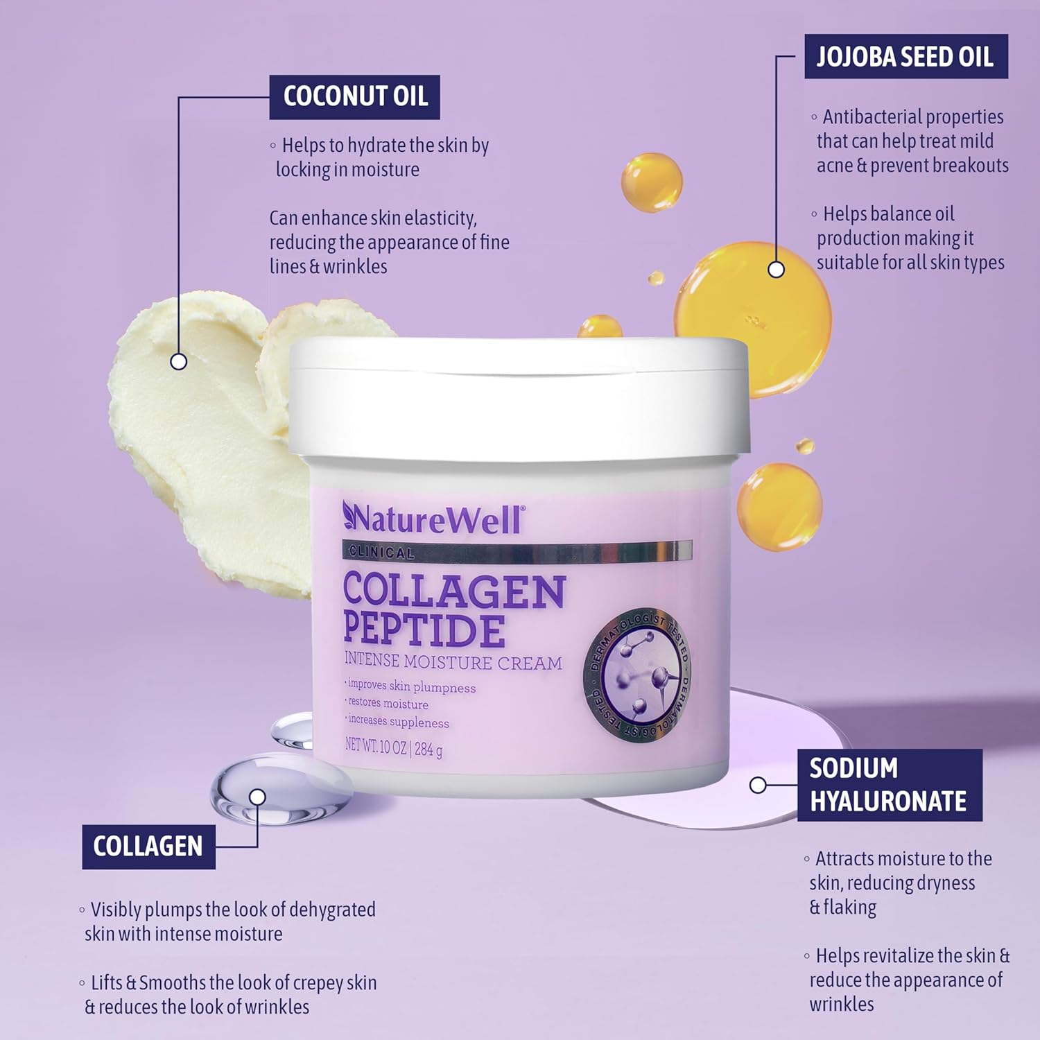 Naturewell Clinical Collagen Intense Moisture Cream, 10 Oz. image number 1