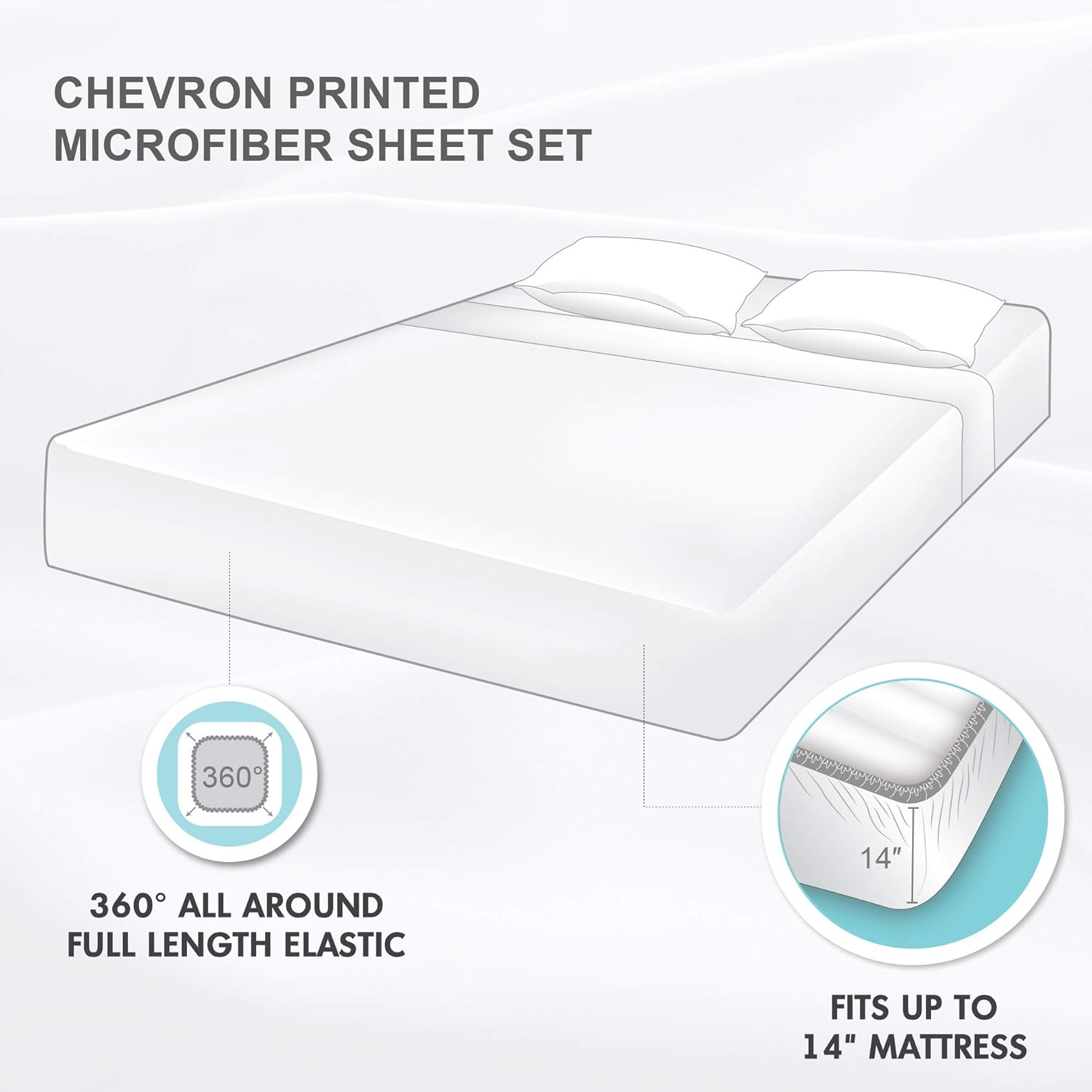 Intelligent Design Chevron Microfiber Sheet Set, Full, Pink image number 2