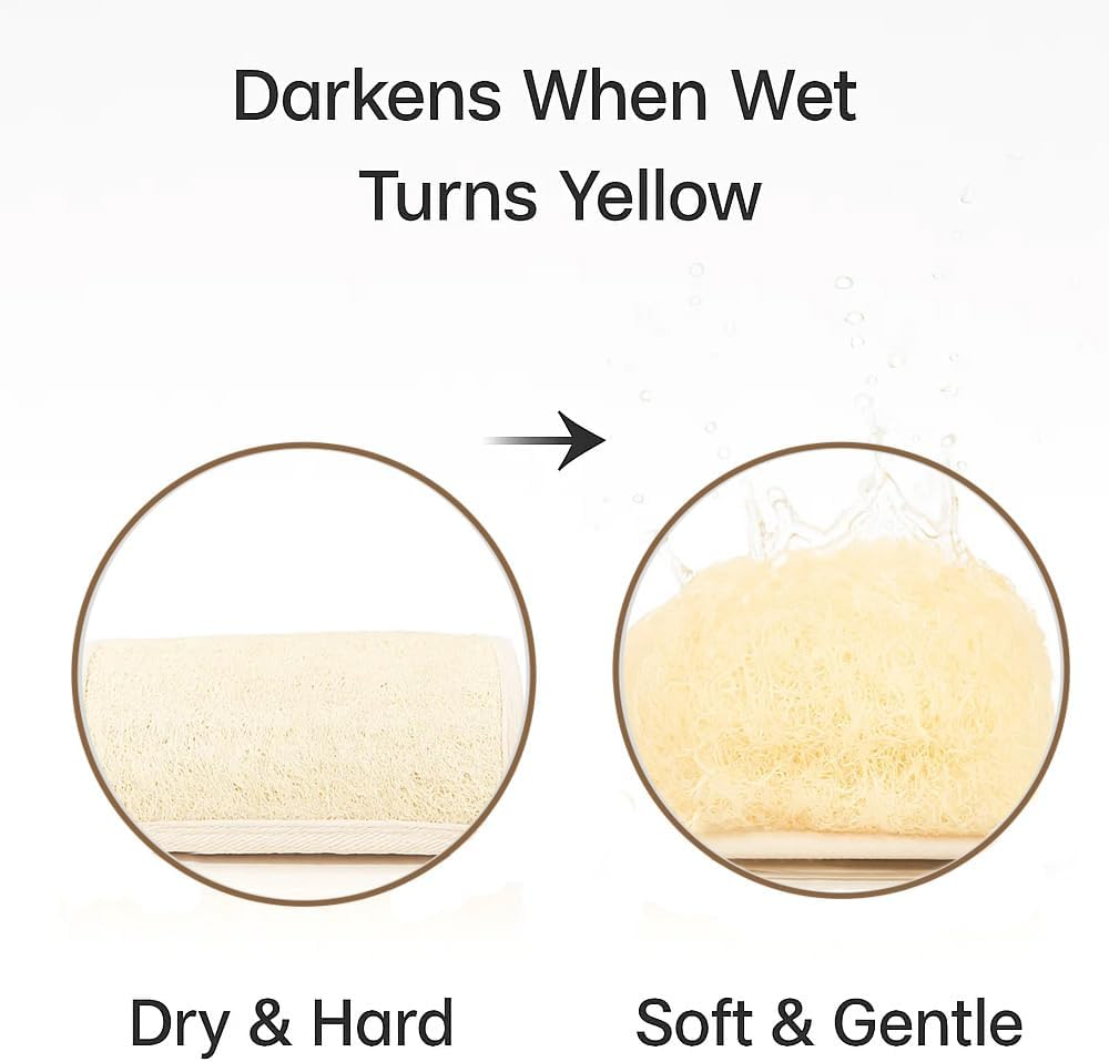 Loofah Dual-Sided Bath Set - Exfoliating Back Scrubber & Gentle Wash Sponge, Natural Plant Fiber Body Scrubber for Smooth Skin image number 4