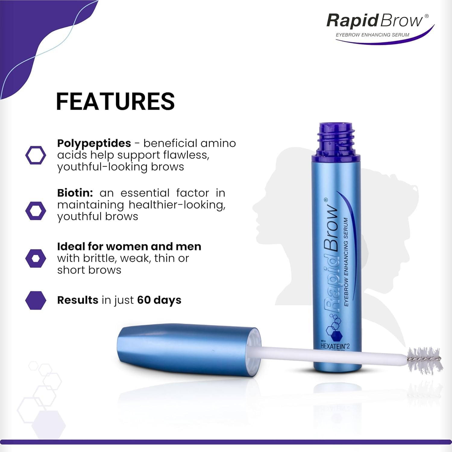 RAPIDBROW Eyebrow Enhancing Serum, 3Ml /0.1 Fluid Ounce Clear image number 4