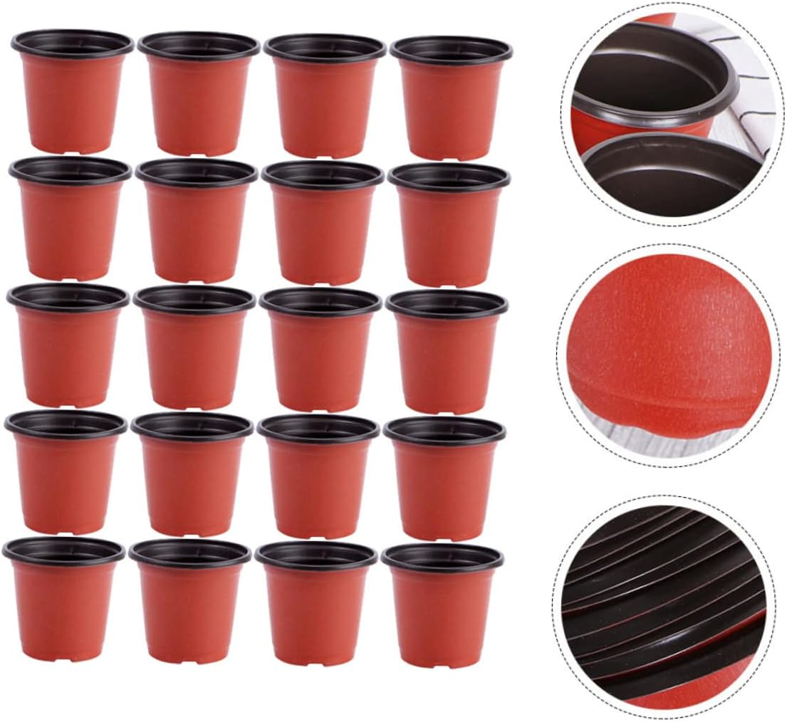 Toddmomy 20Pcs Plastic Flower Pot Planter Soft Plant Pots Drainage for Indoor Outdoor image number 3